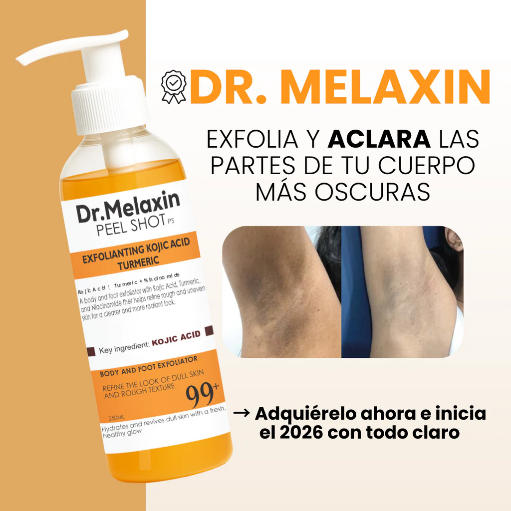 Exfoliante Melaxin 200ml - Para Aclarar Partes Oscuras - Fórmula Cúrcuma